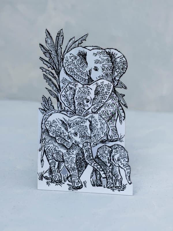 3D Elephant card